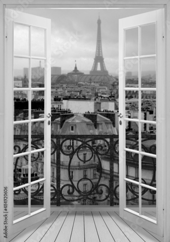 Canvas Print View of the city from the window
