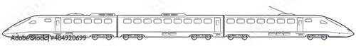 Express train - illustration of modern electric railway vehicle.