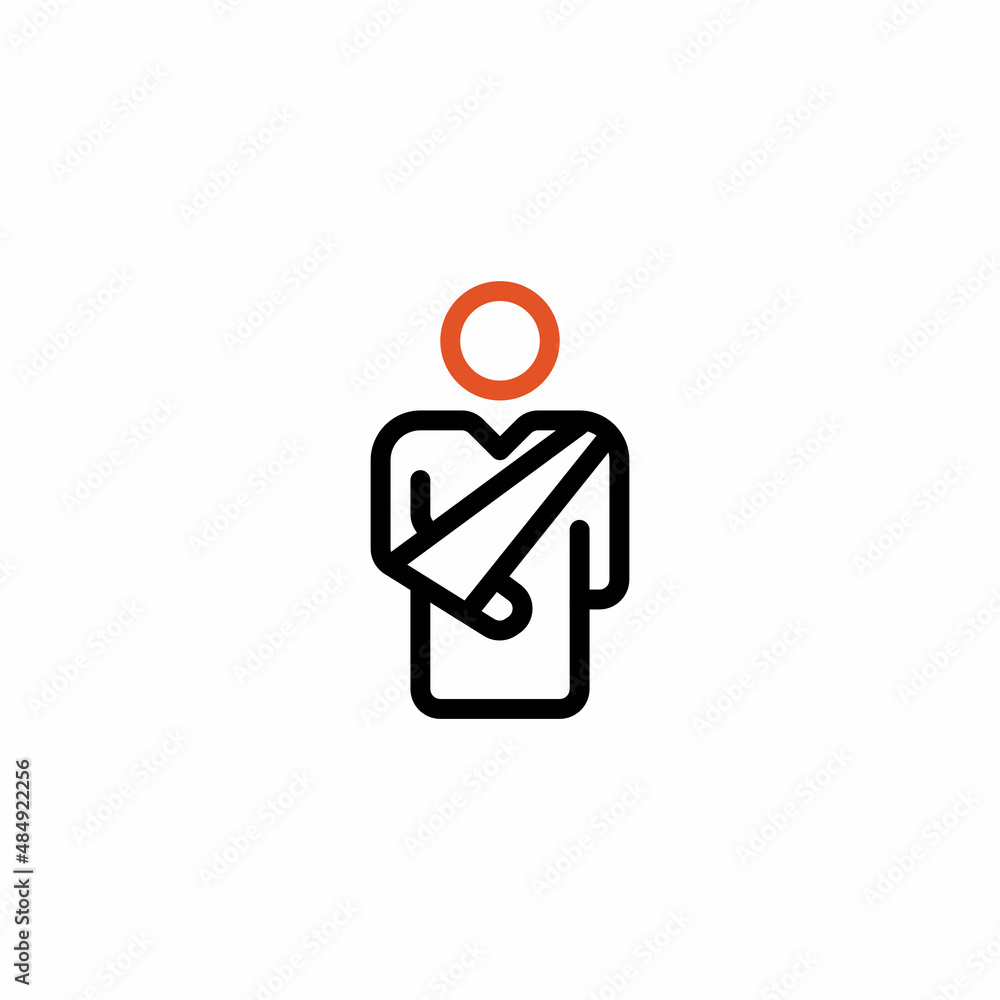 Bad Luck Broken Arm Outline Icon, Logo, and illustration Bad Luck Broken Arm Outline Icon, Logo, and illustration