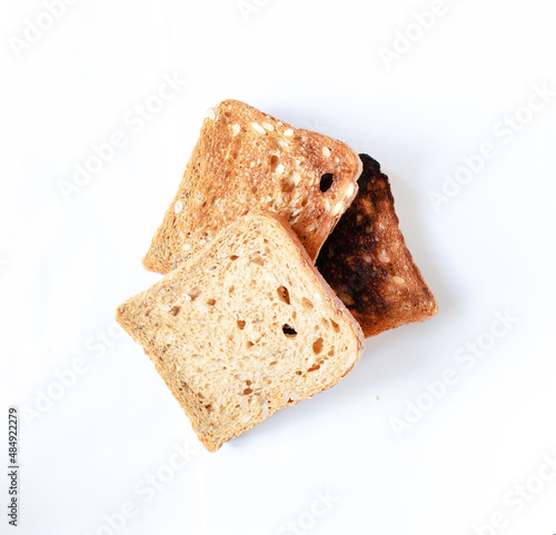 Toast bread slice isolated on a white background