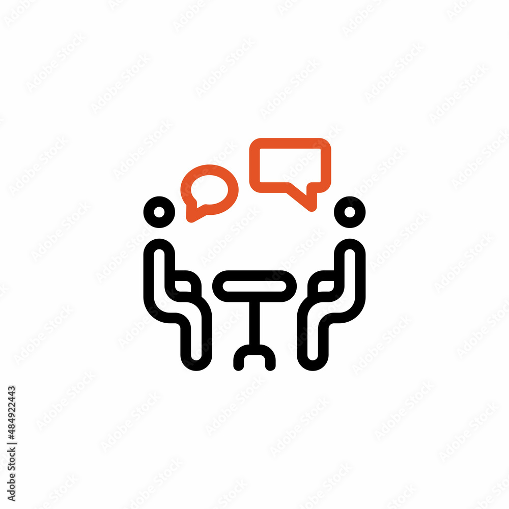 Legal Assistance Communication Outline Icon, Logo, and illustration