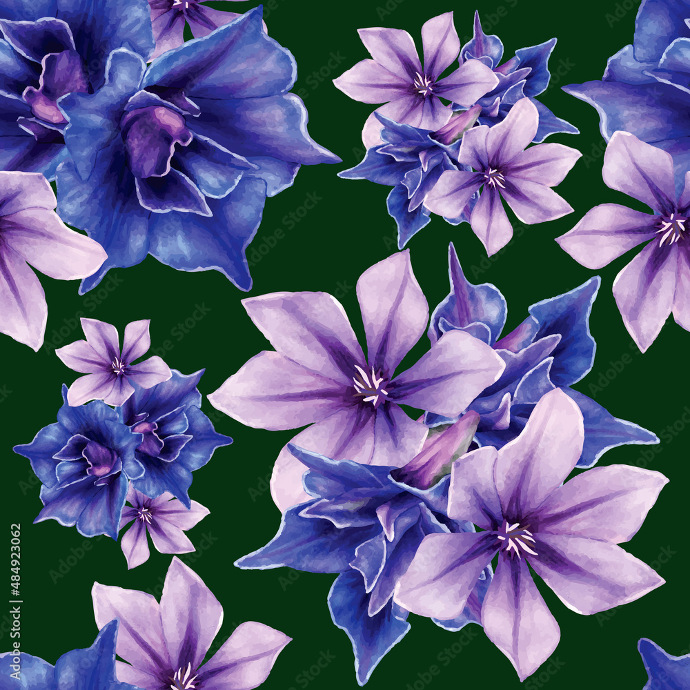 Fototapeta premium Beautiful floral seamless pattern 