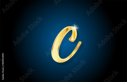 golden golden C alphabet letter logo icon design. Creative luxury template for company and business