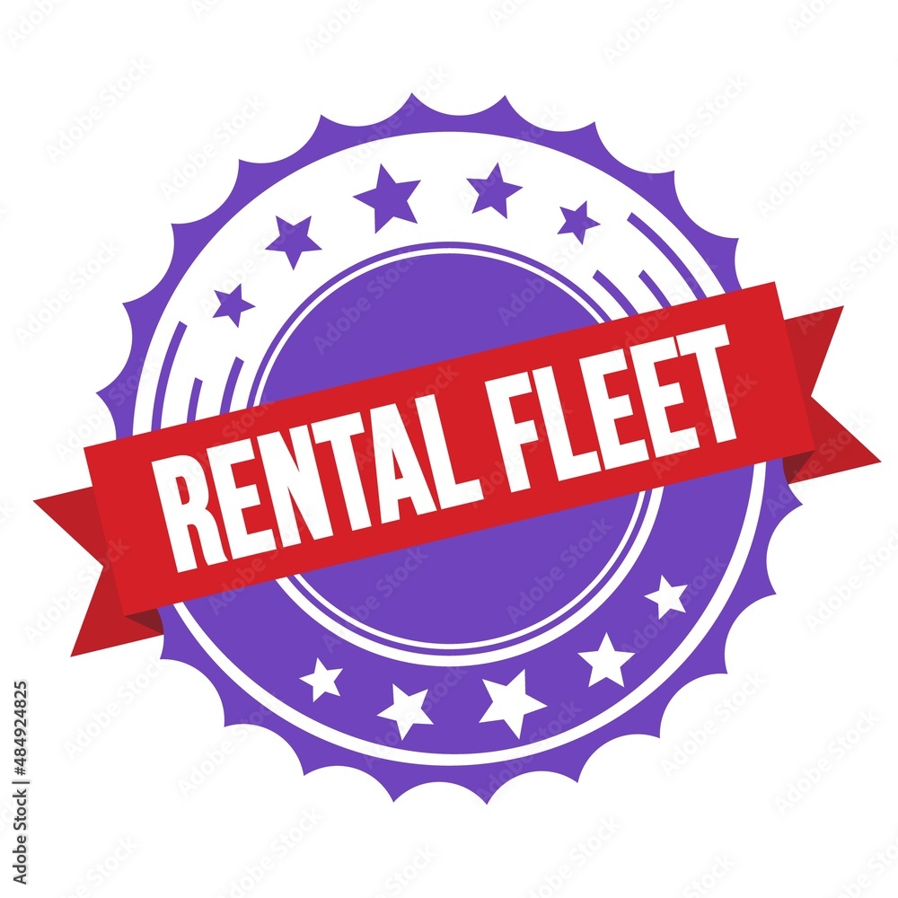 RENTAL FLEET text on red violet ribbon stamp. RENTAL FLEET text on red violet ribbon stamp.