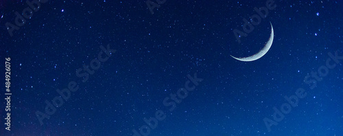 Fototapeta Naklejka Na Ścianę i Meble -  the moon in the blue night sky.