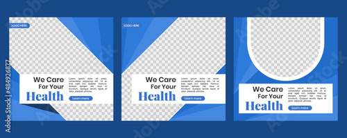 Medical healthcare service social media post template design. Hospital, doctor, clinic and dentist health business promotion flyer  poster.