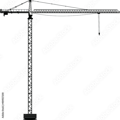 Tower crane silhouette, Elevating Construction Crane 