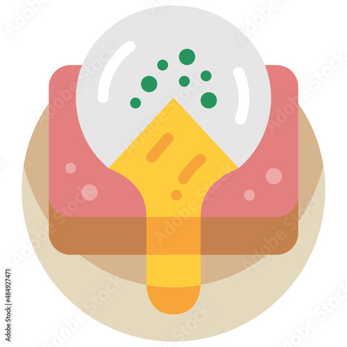 egg benedict flat icon