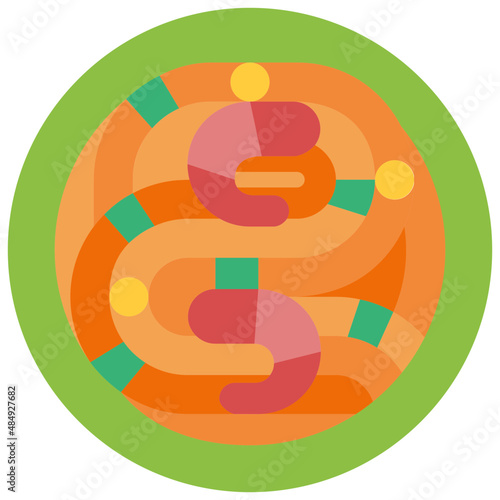 pad thai flat icon