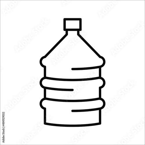 Vector illustration of gallon icon large clear plastic bottled mineral water container symbol on white background.