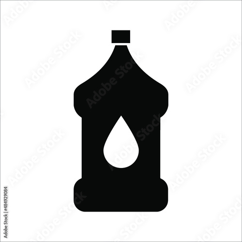 Vector illustration of gallon icon large clear plastic bottled mineral water container symbol on white background.