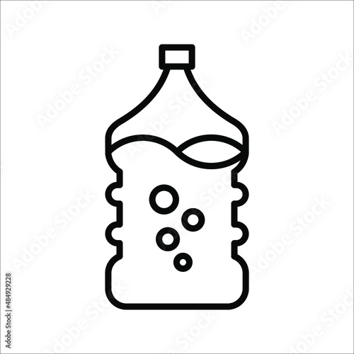 Vector illustration of gallon icon large clear plastic bottled mineral water container symbol on white background.