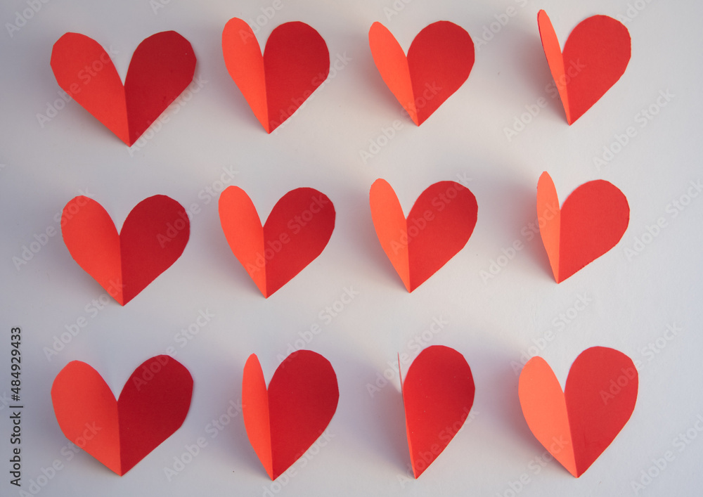 Valentine's Day red hearts Valentine's Day red hearts