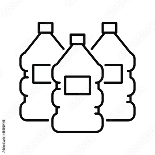 Vector illustration of gallon icon large clear plastic bottled mineral water container symbol on white background.