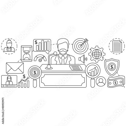 An illustration design of business speech