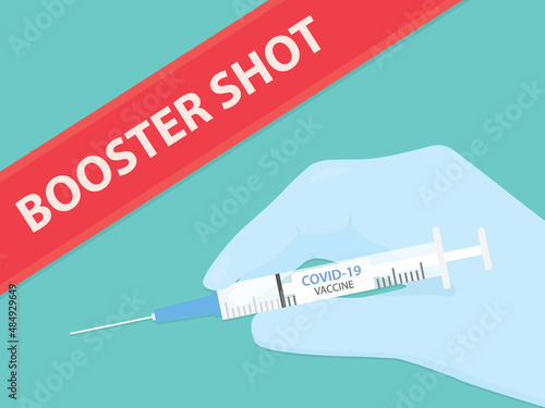 Covid-19 booster shot vaccine concept- vector illustration