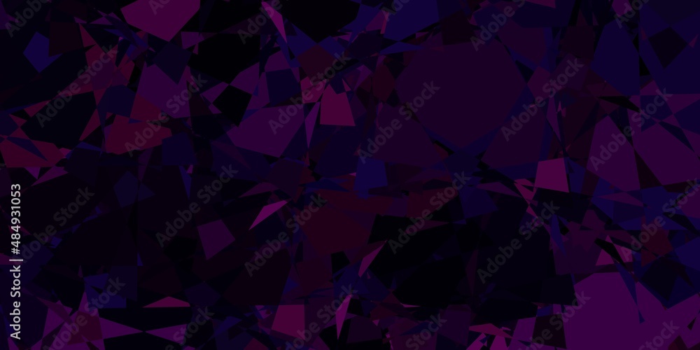 Obraz premium Dark Pink vector background with triangles.