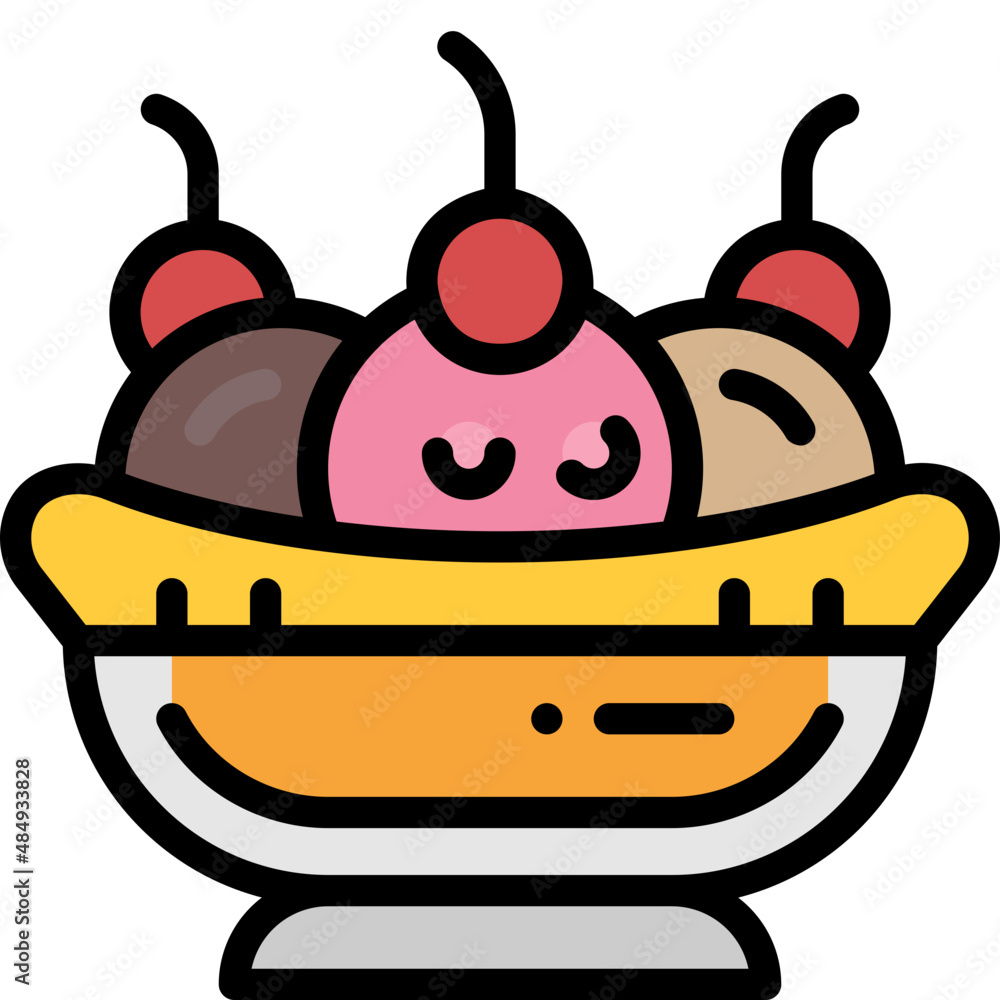 banana split filled outline icon banana split filled outline icon