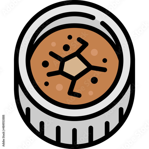 creme brulee filled outline icon