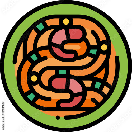 pad thai filled outline icon