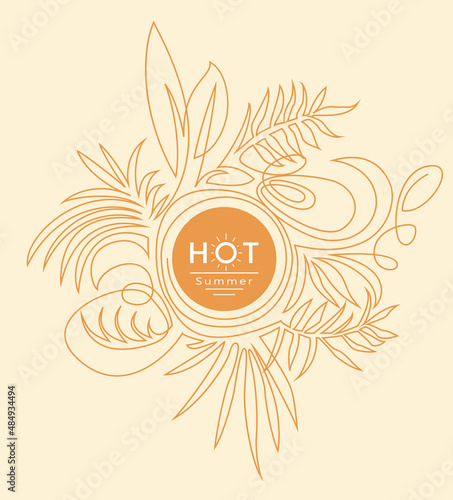 Hot Summer - outline illustration