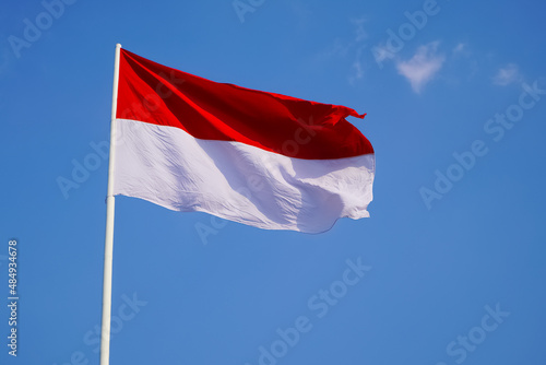 Indonesia flag red and white.