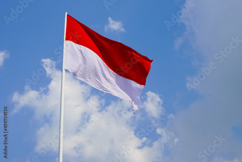 Indonesia flag red and white.