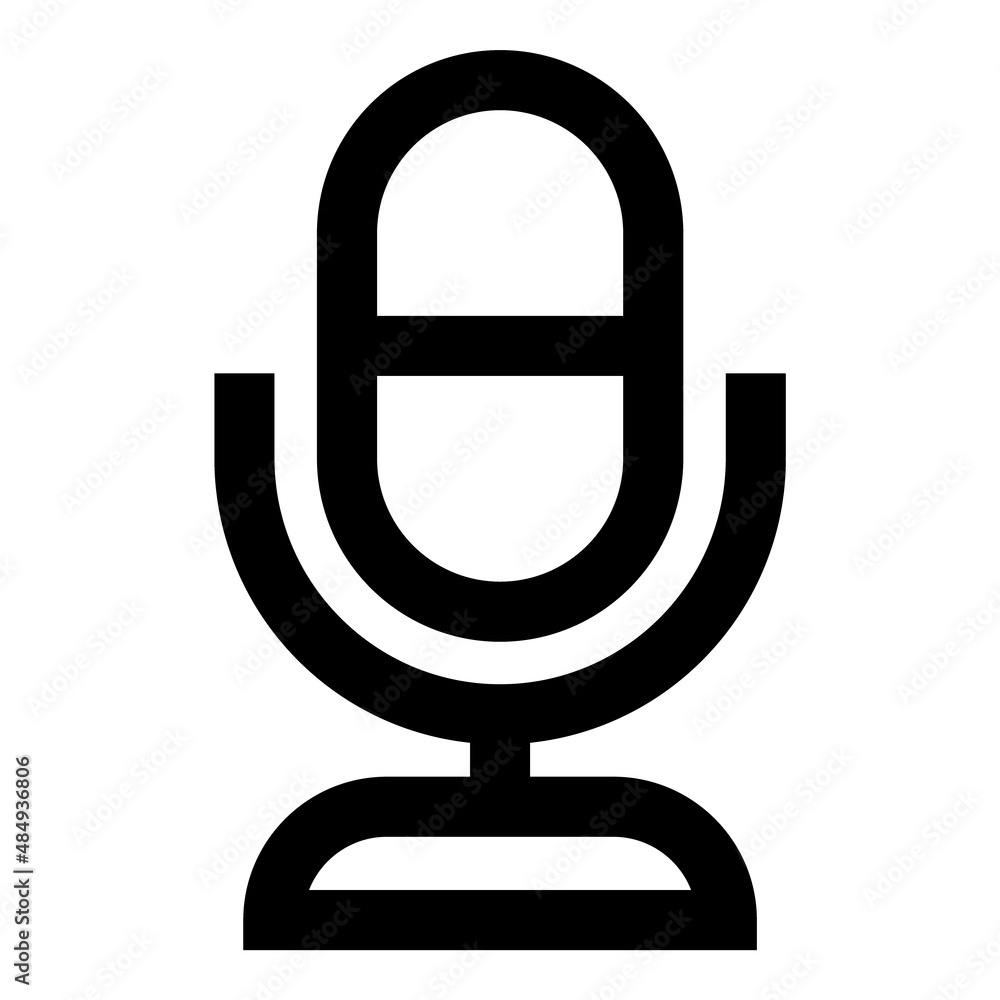 Obraz premium Microphone Flat Icon Isolated On White Background