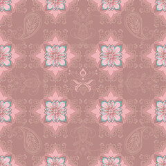 Acrylglasbilder Muster Ethnisches Paisley Muster im Bohemian Stil  © Fleur*Design