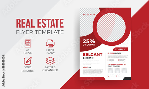 Modern real estate flyer design or building brochure design template