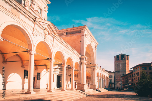 Historic center of the city of Udine, December, Italy