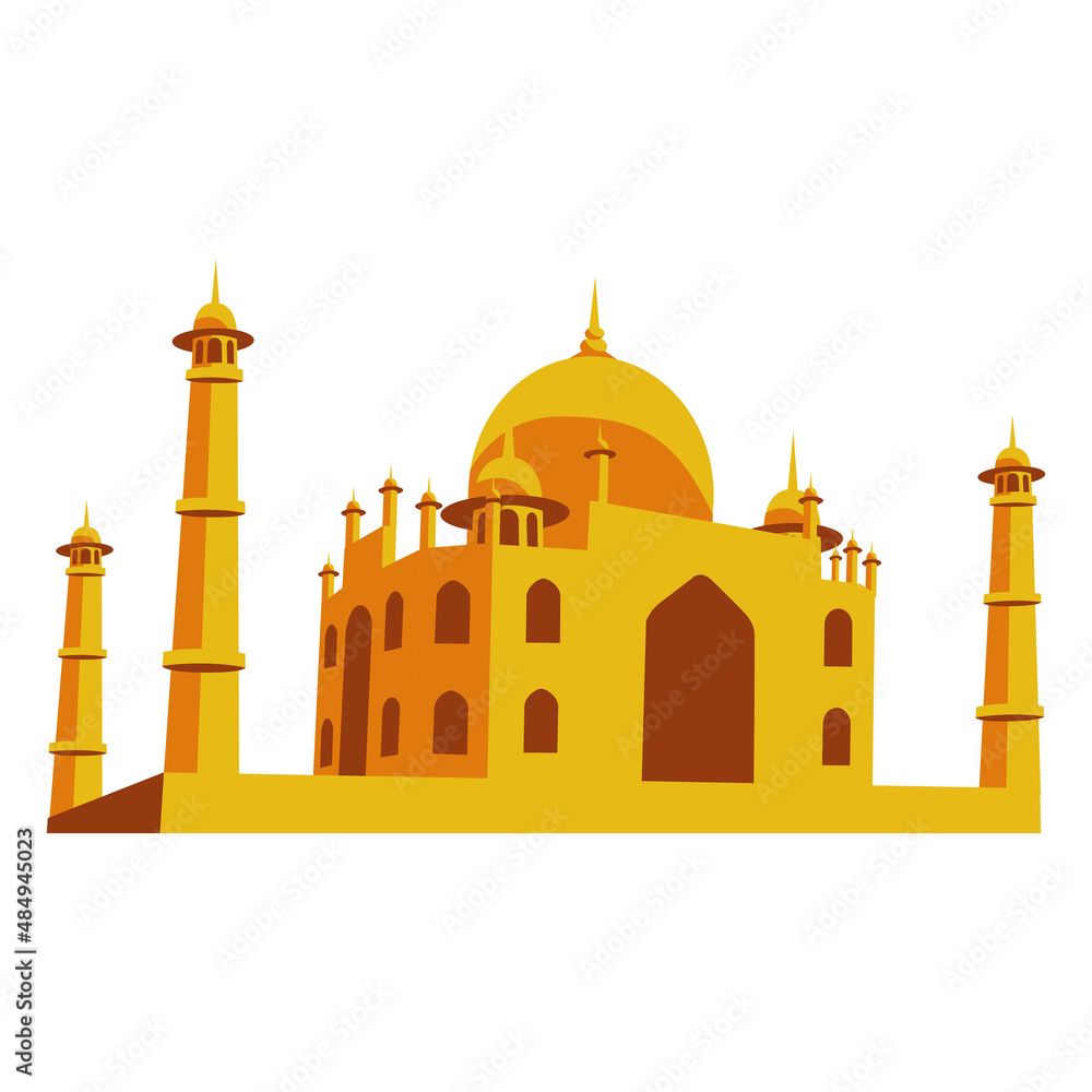 clip art of Taj Mahal with cartoon design
