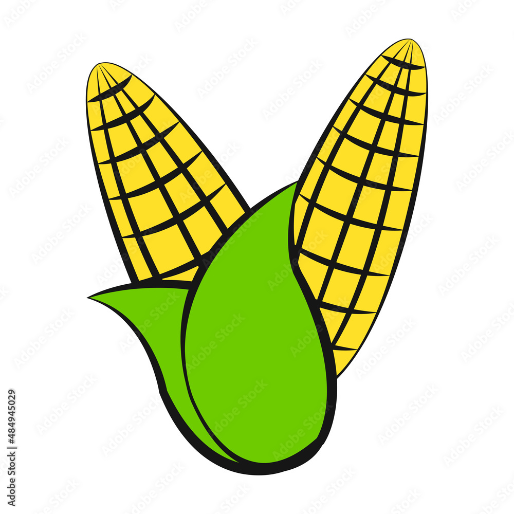 clip art of corn with cartoon design