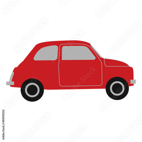clip art of red car with cartoon design