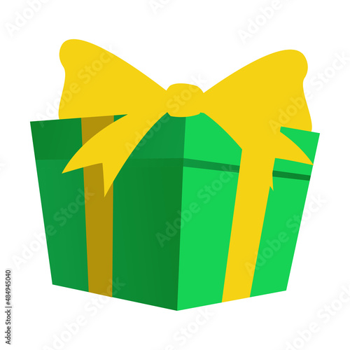 clip art of gift box with green color