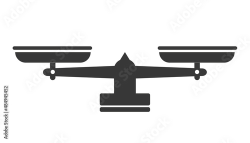 Scales icon - vector black scale single symbol on white background