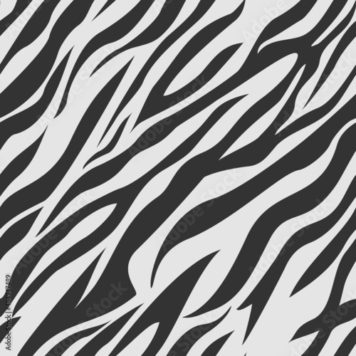 Seamless tiger pattern. Abstract background of stripes. Print on fabric and textiles. Endless tiger ornament of lines. Vector background