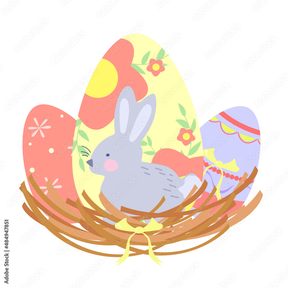 easter bunny with eggs easter bunny with eggs