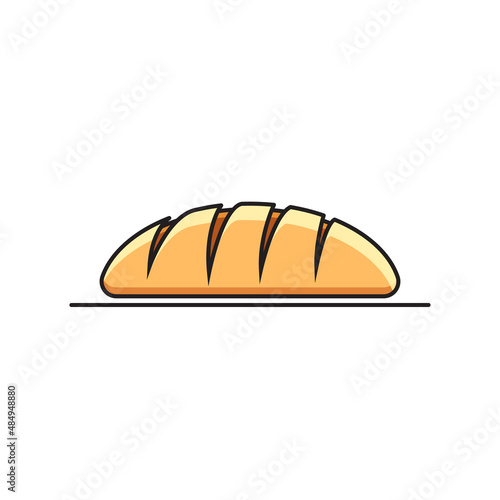 Loaf of bread bakery product. vector illustration