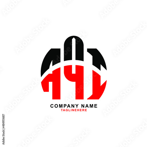 AQI letter design. AQI letter logo design with white background. AQI creative letter logo with two colors.
