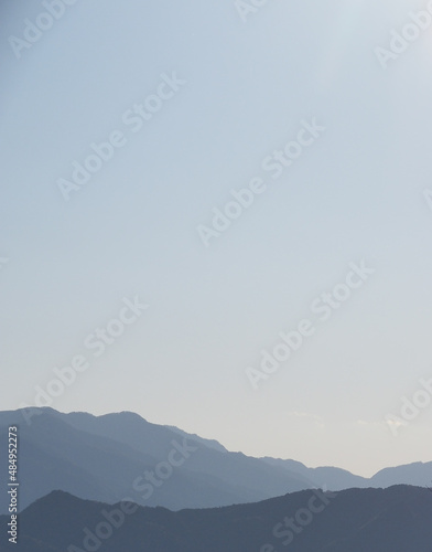 Canvas Print Shadowy mountainscape from Mount Takao, Tokyo
