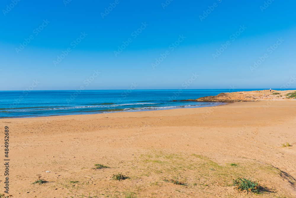View of Cava d'Aliga Beach, Scicli, Ragusa, Sicily, Italy, Europe