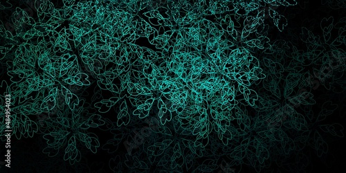 Dark green vector template with curves.
