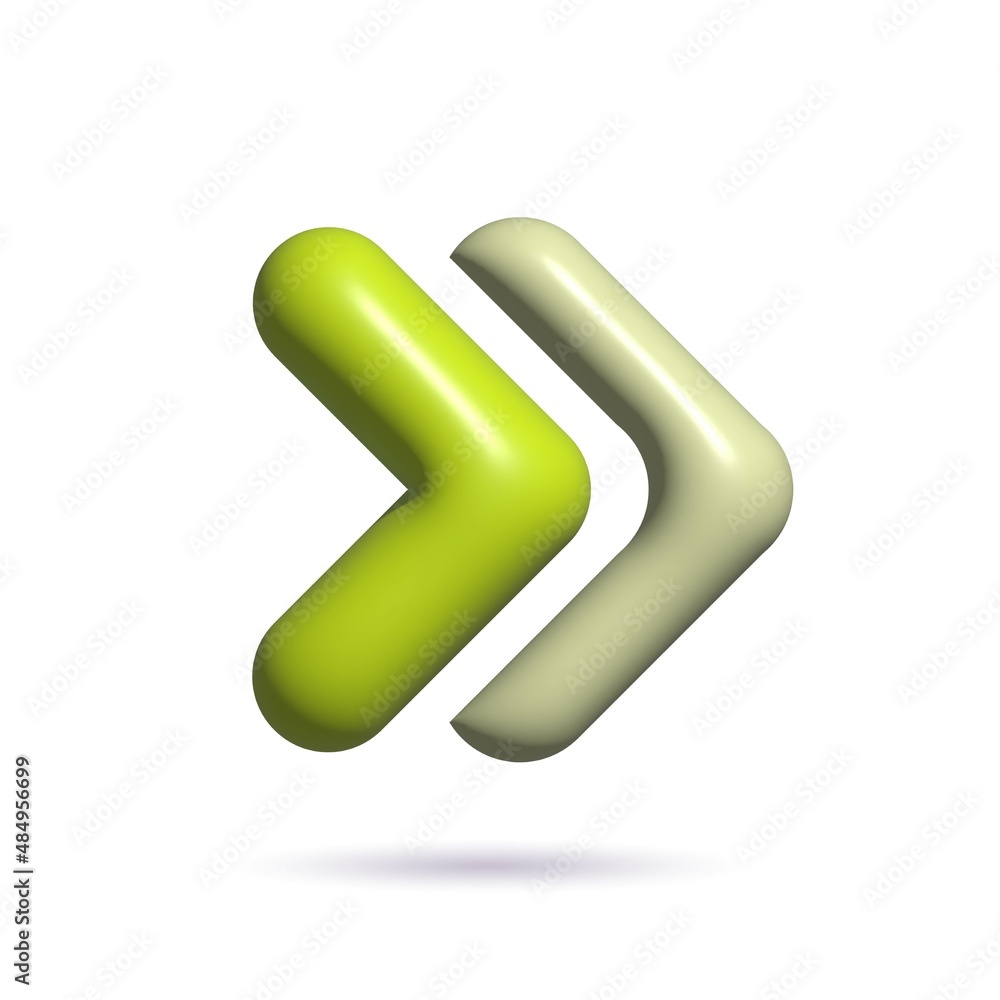 Web arrows. Green arrow. 3d vector. Swipe arrow button. Web arrows. Green arrow. 3d vector. Swipe arrow button.