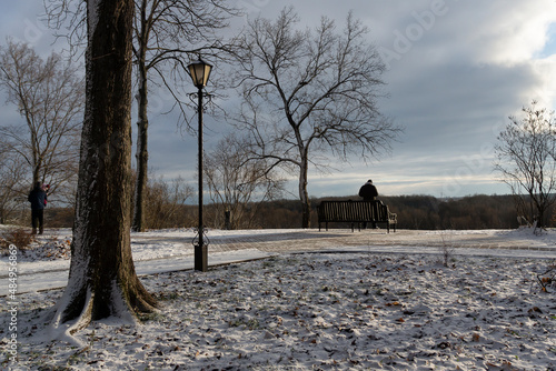 Palace of the Rumyantsevs and Paskevichs. Gomel palace and park ensemble in winter named after Lunacharsky. Gomel. Belarus. Winter in the Gomel park. Museum. Sights of Gome photo