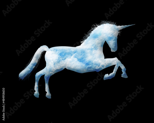 Unicorn horse symbol Cloads icon Cloady logo illustration