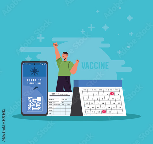 covid19 vaccination with man