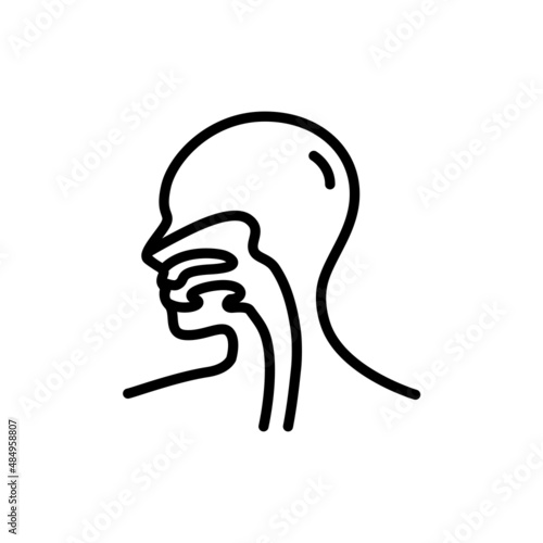 Human organ esophagus line icon. Isolated vector element.