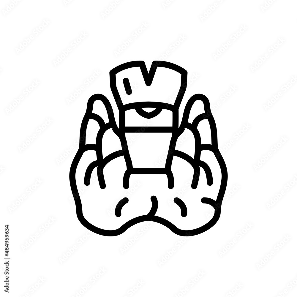 Human organs thyroid gland line icon. Isolated vector element.