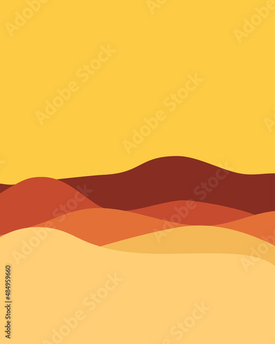 Vector illustration image of dunes, waves in brownish-beige colors. Background abstraction.
